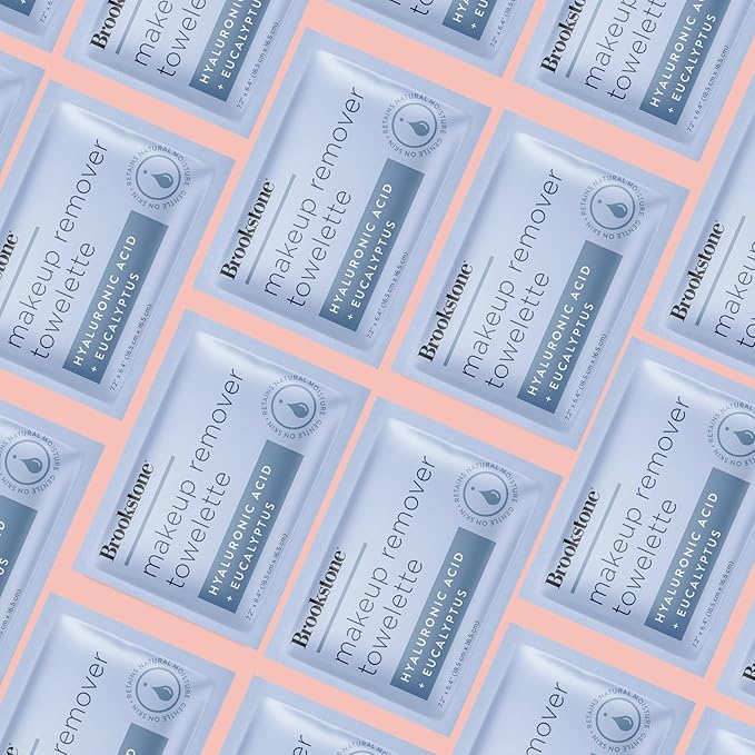 Brookstone Individual Makeup Remover Wipes - Ultra Soft, Makeup Remover Wipe Individually Wrapped, Gently Cleanse & Remove Makeup, 40 Count Makeup Wipes Individually Wrapped