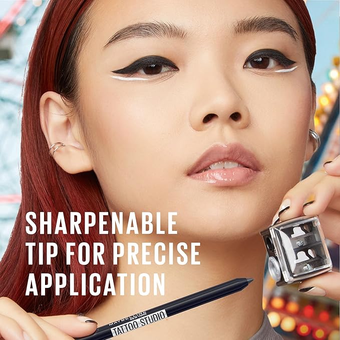 Maybelline New York Tattoo Studio Long-Lasting Sharpenable Eyeliner Pencil, Glide on Smooth Gel Pigments with 36 Hour Wear, Waterproof Metallic Nights 0.04 oz