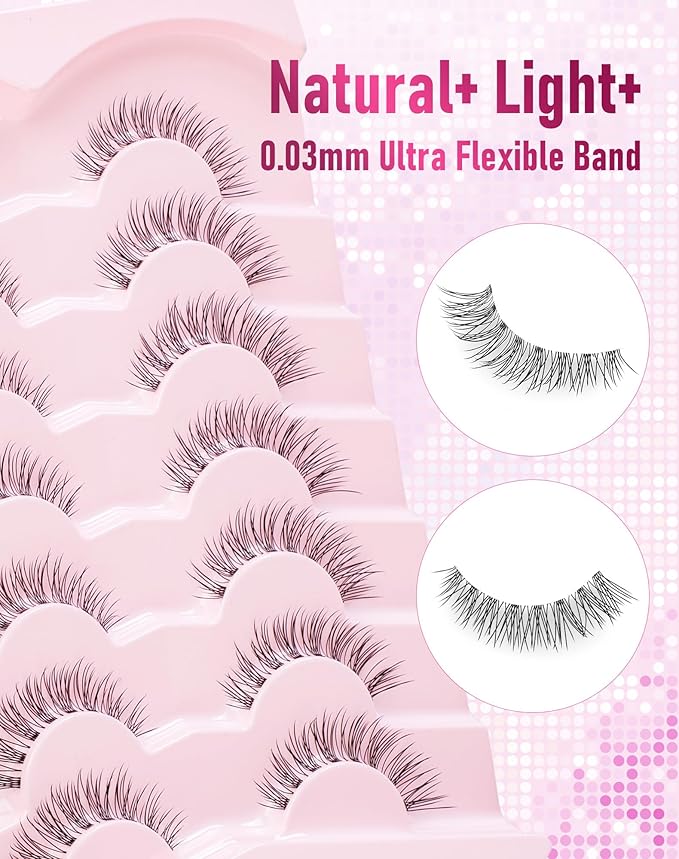 Frihappy False Eyelashes Natural Volume Lashes Cat Eye Lashes C Curl HP-80