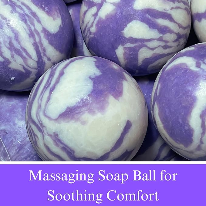 DR. WALLY'S SOAPS Handcrafted Soap Balls - Rustic Hand Formed soap Balls - Old Fashioned - Lavender - 4.25 oz Each, Made in USA (Lavender flower)