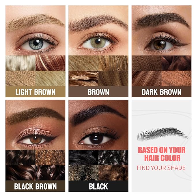 Eyebrow Pen, Microblading Eyebrow Pencil for Natural Hair-Like, Fast & Precise Faux Brow Pen with Double Brush Tip, Waterproof Long-Lasting, Filling Eyebrow Pencils for Women, Black