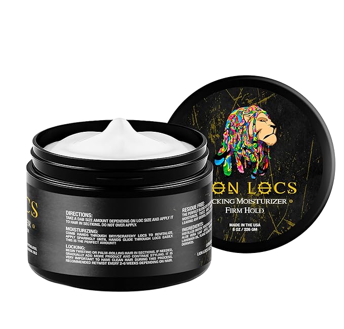 Lion Locs Hair Locking Dreads Moisturizer for Dreadlocks, Locks, Microlocs, Interlocks, Braids, Fauxlocs, Sisterlocks | - Large Container Residue and Build-Up Free (8oz) (Regular)