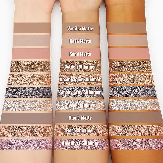 FV Waterproof Eyeshadow Stick Duo,Long-Lasting Cream Eye Shadow Makeup Sets, High Pigmented Eyeshadow Pencil with Matte & Shimmer Finish, Natural Look (Rose & Champagne)