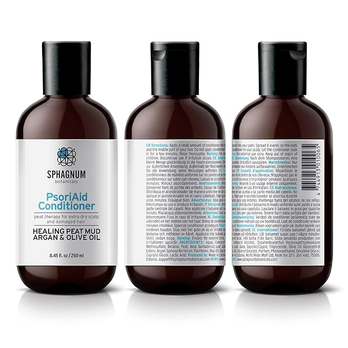 Psoriasis Conditioner - Peat Mud Treatment for Thin, Dry and Damaged Hair. Best Hypoallergenic Minerals with Argan & Olive Oil for Silky Hair. Paraben, Sulfate Free. 8.45 oz