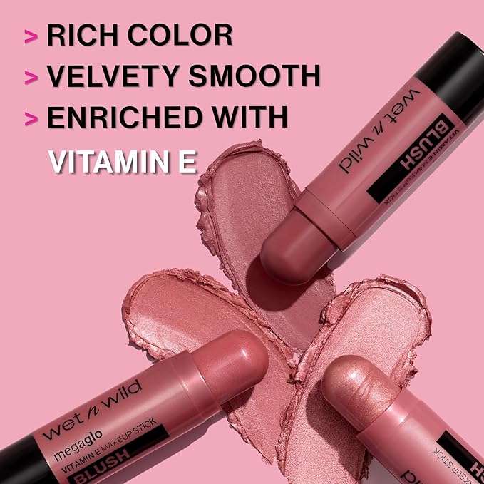 wet n wild MegaGlo Makeup Stick, Buildable Color, Versatile Use, Cruelty-Free & Vegan - Say It Ain't Rose