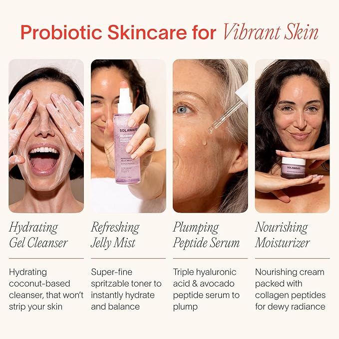 Solawave Refreshing Jelly Mist Toner with Gotu Kola, Prebiotics, Probiotics, Hydrating Pro Vitamin B5 for All Skin Types (3.4 OZ)