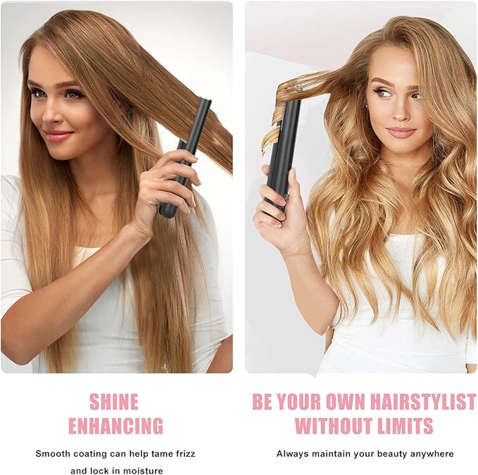 Mini Portable Cordless Hair Straightener,USB Rechargeable，Rapid Heating can Work continuously for 40 Minutes,Wireless Curling Iron for Travel (Black)