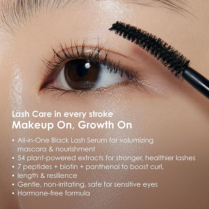 EPAIS Eyelash Black Tinted Serum, Jumbo Size 15ml/0.5fl.oz - Safe & Gentle Lashes Care Infused Black Mascara for Longer, Thicker, Peptides, Biotin, Non-Prostaglandin, Paraben-Free