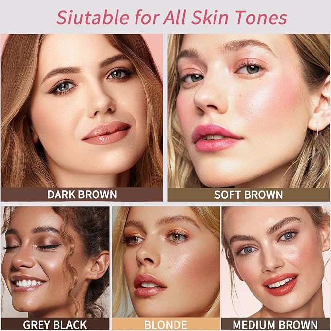 Eyebrow Stencils, Eyebrow Stamp Perfect Eyebrows Waterproof Brow Stamp, Eye Brow Stencil Kits Eyebrow Kit for Women With 10PCS Eyebrow Shaping Kit Long-Lasting, Medium Brown