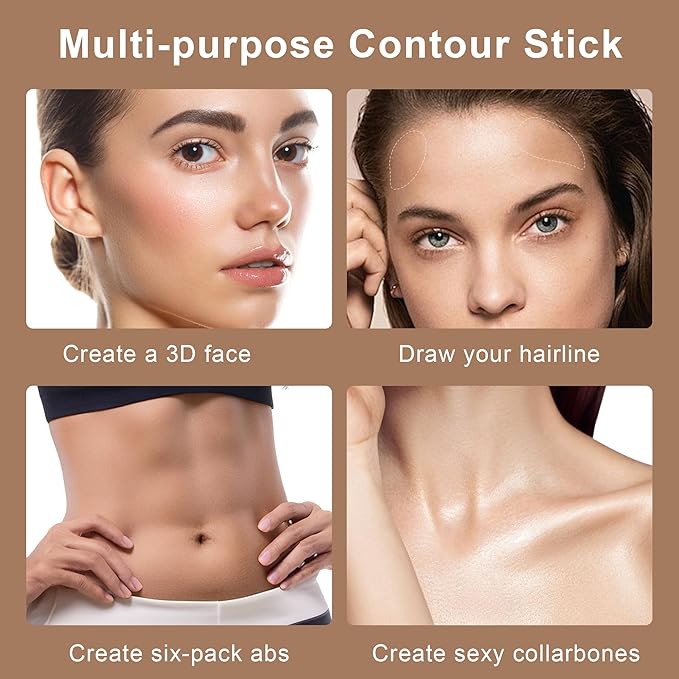FV 2-IN-1 Contour and Highlighter Stick, Long Lasting and Blendable, Natural Finish, Face Shaping Makeup for Women (02 Light/Medium, 9.5g)