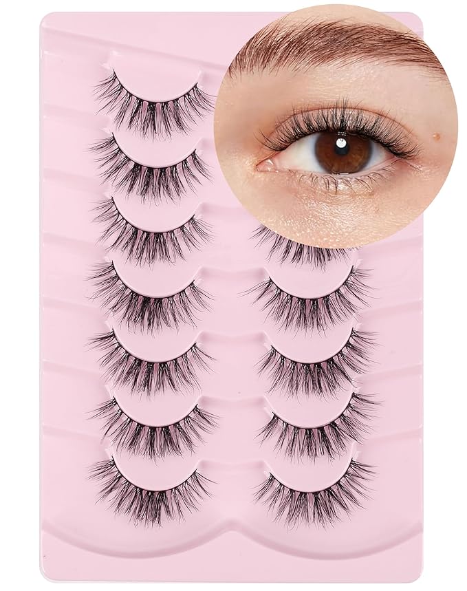 Frihappy Natural Lashes False Eyelashes Fake Lashes Natural Eyelashes Wispy Eyelashes Opening Eyes Effect 17mm Lashes 3D Air-Zoraaster