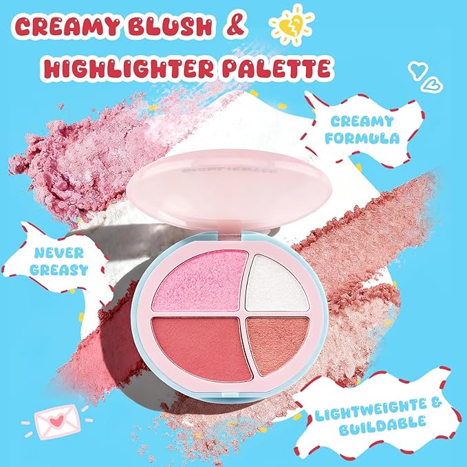 Color Nymph Girls Makeup Kit For Teen Girls & Women with Cutie Pie Handbag, All In One Girl Makeup Sets for Women Full Kit with Eye shadow, Face Blush Contour Highlighter Lipgloss Mascara and Mirror