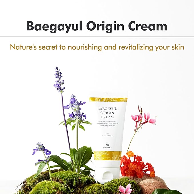 Origin Cream - Deep Hydration & Soothing Face Moisturizer with Propolis & Job’s Tears, Korean Skincare for Dry and Sensitive Skin, Herbal Facial Cream for All Skin Types (80ml, 2.71fl oz)