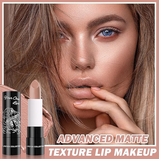 Matte Nude Lipstick Lip Gloss Non-Stick Cup Velvet Lip Stain Long Lasting Matte Lipstick for Women Lip Makeup-02 Nude