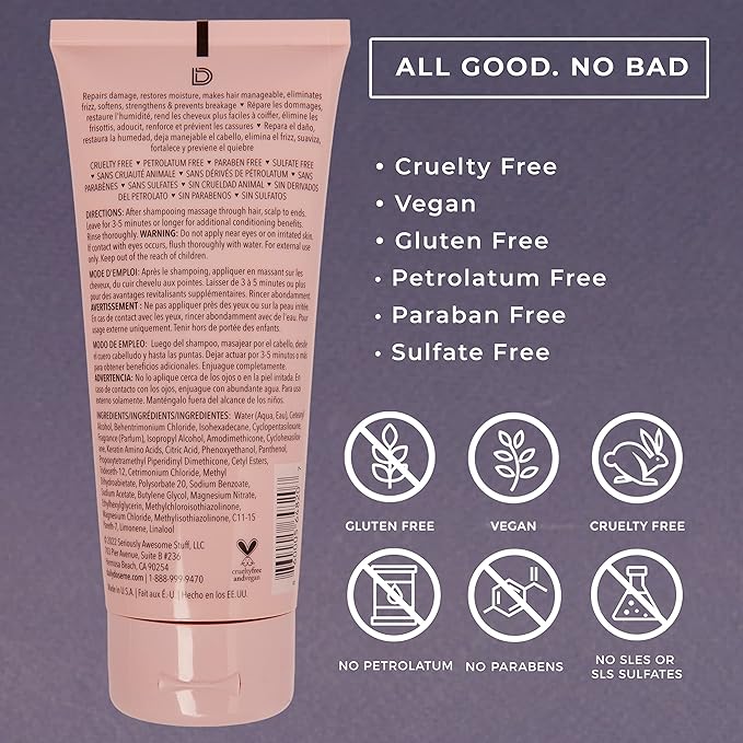 DAILY DOSE Deep Conditioner Hair Mask – Moisturizes, Softens & Restores Shine to Dry, Damaged, Color-Treated Hair – Vegan, Paraben-Free, Sulfate-Free – For All Hair Types – 6 oz