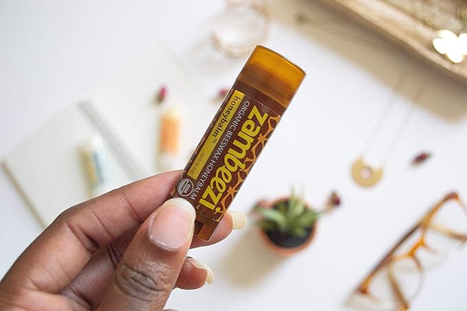 Organic, Fair Trade Beeswax Lip Balm - Honeybalm 3 Pack - Ethically Sourced - Honey Flavor