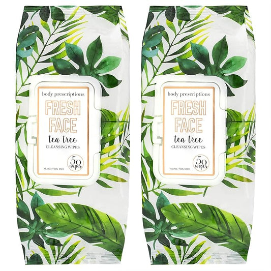 Body Prescriptions Makeup Remover Wipes Bulk Pack of 2, 100 Facial Cleaning Cloths Removes Makeup Mascara Dirt and Oil, Flip Top