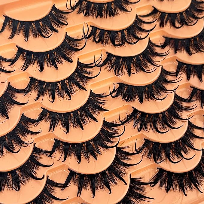 Wispy Lashes Cat Eye Yasnai False Eyelashes Volume Lashes Fake Lashes Natural Eyelashes 14 Pairs Pack