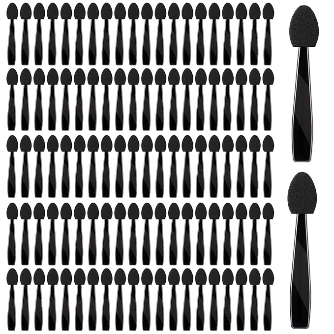 Eyeshadow Applicators, 100 Pack Disposable Eyeshadow Brush Set Mini Dual Sides Eye Shadow Brushes Portable Travel Eye Shadow Applicator Sticks Multipurpose Lips Eye Makeup Brushes for Women
