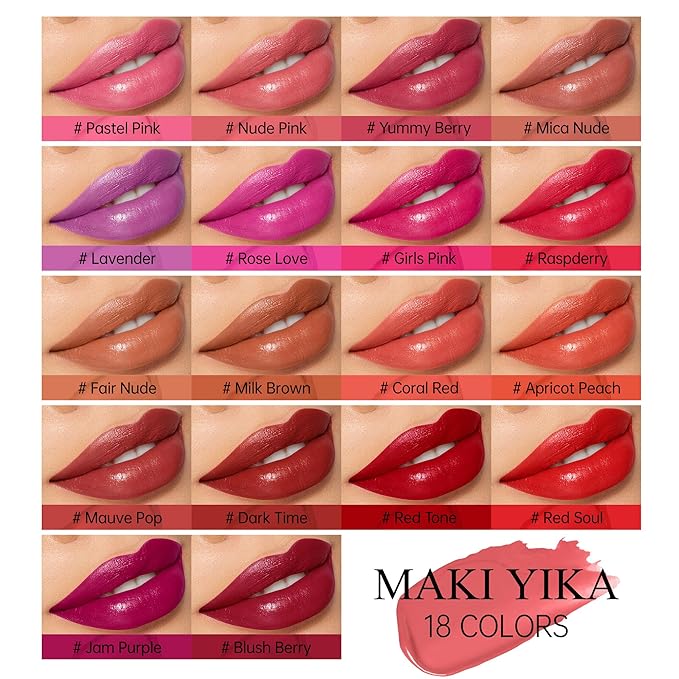 MAKI YIKA Moisture Purple Lipstick for Women Hydrate Lip Gloss for Dry Cracked Lips Weightless Glossy Lip Color Juicy Finish,MA067 Jam Purple