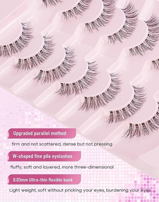 Frihappy False Eyelashes Natural Volume Lashes Cat Eye Lashes C Curl HP-80