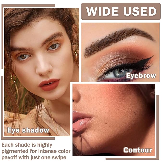9 Colors Matte Naked Eyeshadow Palette Natural Nude Smoky Brown Taupe Eyeshadow Palette Ultra-Blendable Highly Pigmented Eye Shadow Makeup Palette with Brush-03 Cement Color