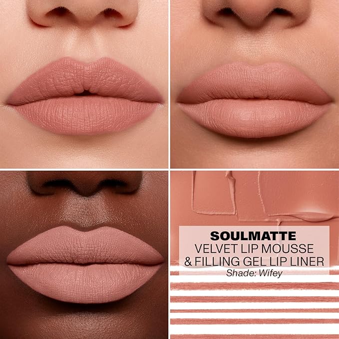 Morphe Soulmatte Filling Gel Lip Liner - Ultra Creamy Lip Liner with a Matte Formula - Defines, Contours & Reshapes Lips for a Soft Focus, Long-Lasting Finish - Wifey (0.007 oz)