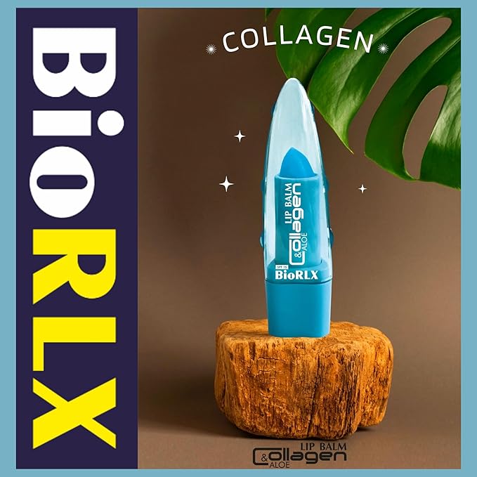 BioRLX Collagen & Aloe Vera Lip Balm - Advanced Anti-Aging Lip Care for Youthful and Hydrated Lips (Collagen, 0.12 Ounce (Pack of 1))