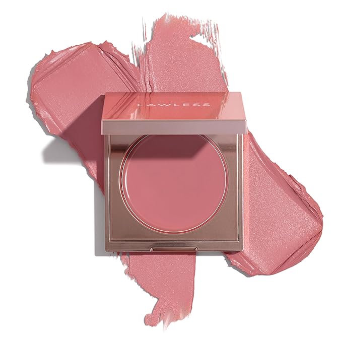 LAWLESS Pinch My Cheeks Soft-Blur Cream Blush - Angel - Premium Blush with Natural Ingredients to Re-Energize and Protect the Skin While Imparting a Soft, Cloudy Finish - 0.18 oz