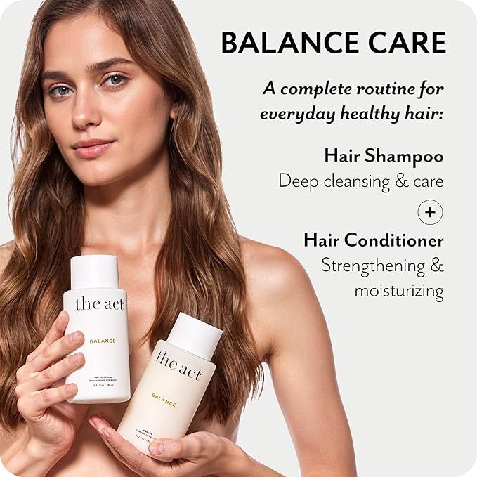 The Act Balance Hair Conditioner – Moisturizing Conditioner for Women & Men – Sulfate Free, Frizz Control – for Dry Curly Color Treated Hair – With Natural Oils, Vegan, Organic, 9.47 Fl Oz