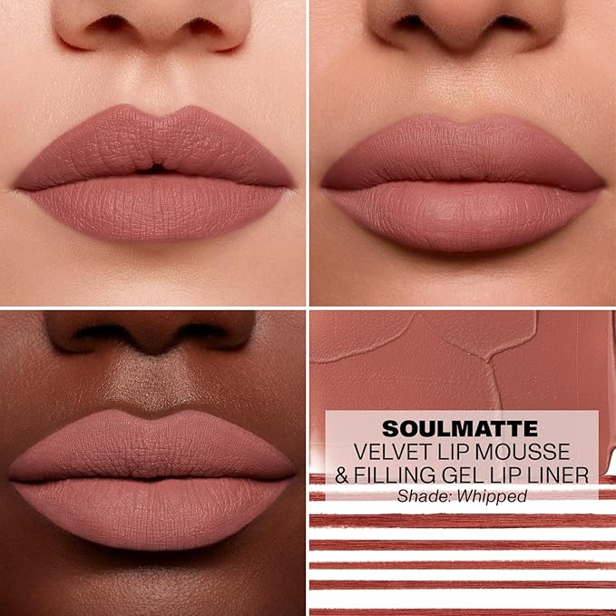 Morphe Soulmatte Filling Gel Lip Liner - Ultra Creamy Lip Liner with a Matte Formula - Defines, Contours & Reshapes Lips for a Soft Focus, Long-Lasting Finish - Whipped (0.007 oz)
