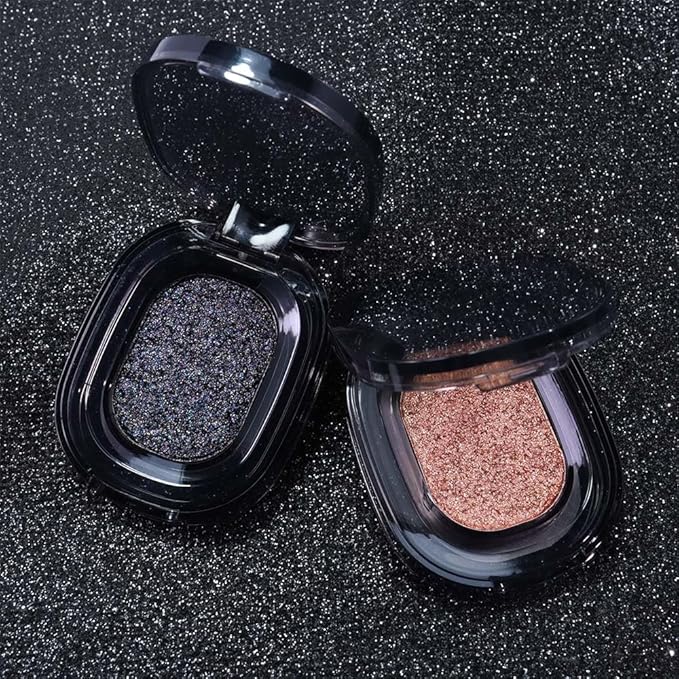 Eyeshadow Single Shimmer, Monochrome Glittler Eyeshadow Palette, Pressed Glitter Single Eyeshadow, Everyday Low Saturation Delicate Long-Lasting Eye Makeup Looks Eye Shadow Brown 03