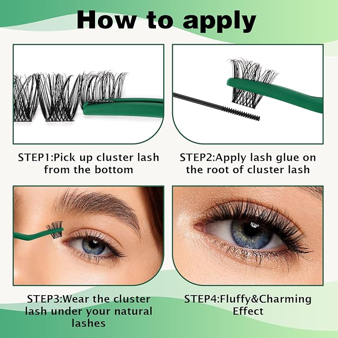 Lash Clusters 96pcs Individual Lashes C Curl 8-18MIX Eyelash Clusters KEYYOU Volume Wispy Lash Extension Soft&Comfortable Easy DIY at Home(Y01,C-8-18MIX)