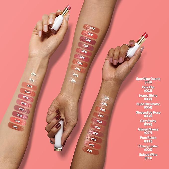 REVLON Super Lustrous Glass Shine Balm, Hydrating Tinted Lipstick, Sheer, Glossy Shiny Finish, 007 Glazed Mauve, 0.11 oz