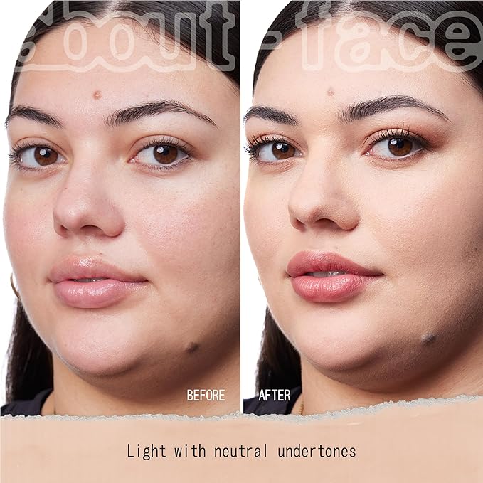 about-face THE PERFORMER Skin-Focused Foundation L2Neutral – Medium Coverage, Long-Wear, Breathable & Buildable Base – Clean, Vegan, Hydrating Formula with Blue Agave & Chlorella – 1.08oz