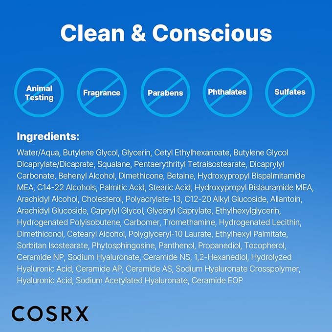 COSRX Ceramide Skin Barrier Moisturizer for Face with 7 Ceramides, Hyaluronic Acid & Panthenol for All Skin Types, 2.7 fl.oz, Korean Skin Care, Stocking stuffers for women