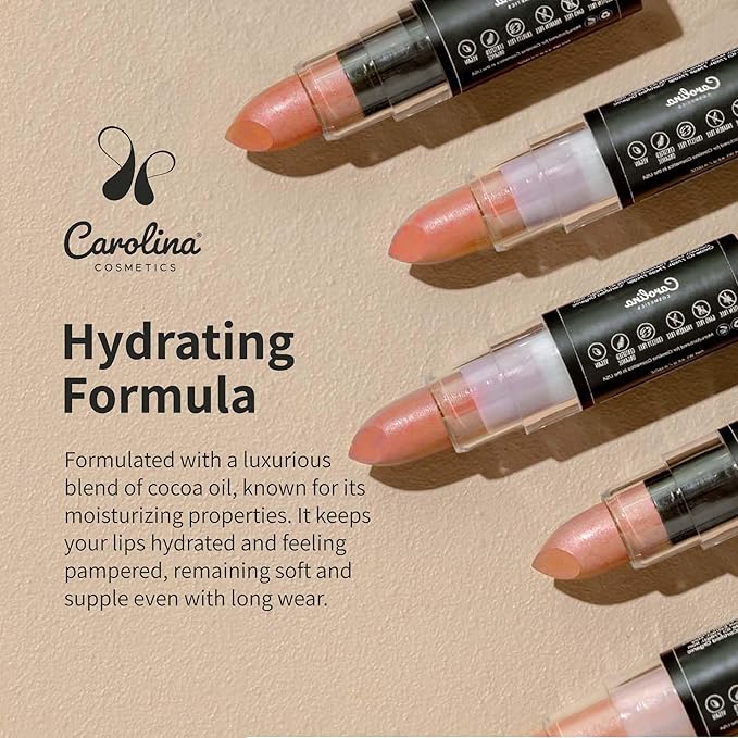 Carolina COSMETICS- Moisturizing Lipstick in Autumn Shade - Plant-Based Hydrating with Cocoa Oil, Vegan, Non-GMO, Paraben-Free - 0.15oz