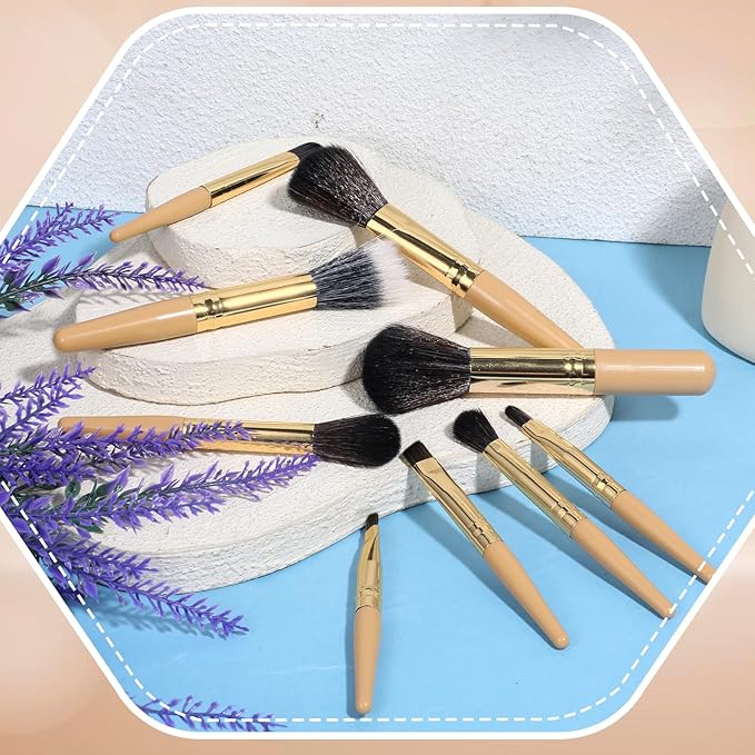 Makeup Brushes Set Gifts for Women, 9Pcs Complete Premium Synthetic Makeup Brush Set with Delicacy Storage Bag, Soft Bristles Suitable for Foundation, Concealer and Eyeshadow, Christmas Birthday Gifts