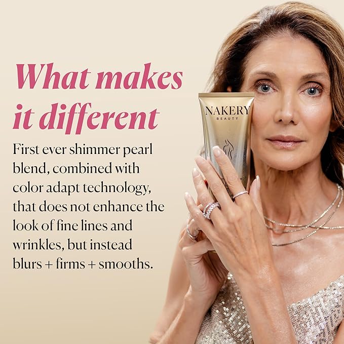 Nakery Diamond Glow Blur Perfector Face & Body Bronzer Shimmer - Illuminating Shimmer Lotion for Women Body - Hydrating Body Glow Shimmer with Diamond Peptides - Instantly Plumps & Tightens Skin