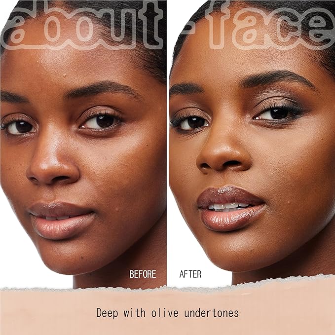 about-face THE PERFORMER Skin-Focused Foundation D3Olive – Medium Coverage, Long-Wear, Breathable & Buildable Base – Clean, Vegan, Hydrating Formula with Blue Agave & Chlorella – 1.08oz