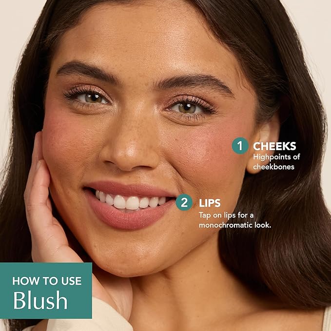 Thrive Causemetics Triple Threat Color Stick: Cream Blush Stick with Vitamin E, Evening Primrose Oil, Waterproof Smudge Proof Face Makeup Formula, Tessa (Berry Matte)