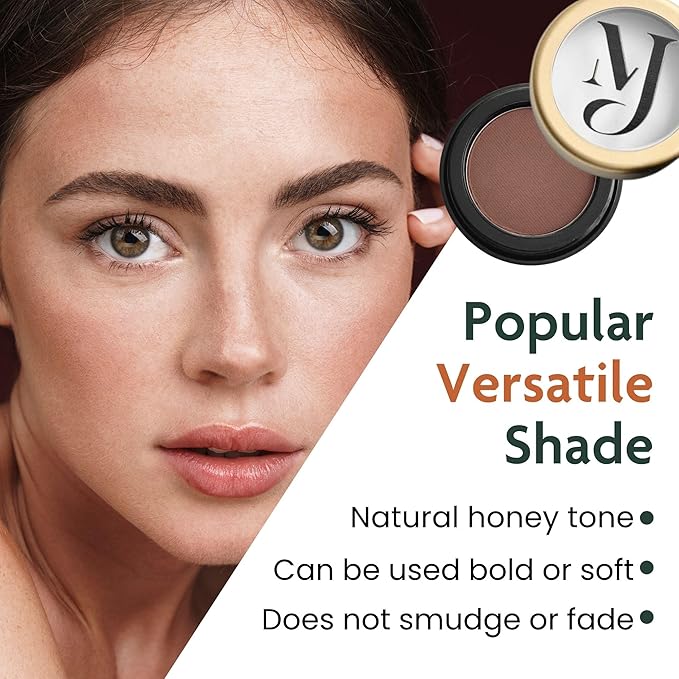 Marie-José Medium Brown Eyebrow Powder - Versatile shade - Compact Size 0.10oz for Purse or Travel Size - Made in USA - Perfect eyebrows, powder smooth!