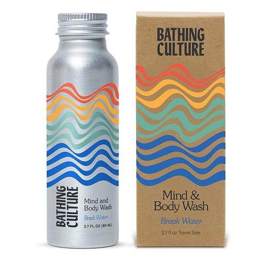 Bathing Culture, Organic Mind + Body Wash, Natural, Biodegradable, Sustainable, Vegan Personal Care, All Natural Organic Body Wash for Women and Men, 2.7 fl oz, Break Water Scent