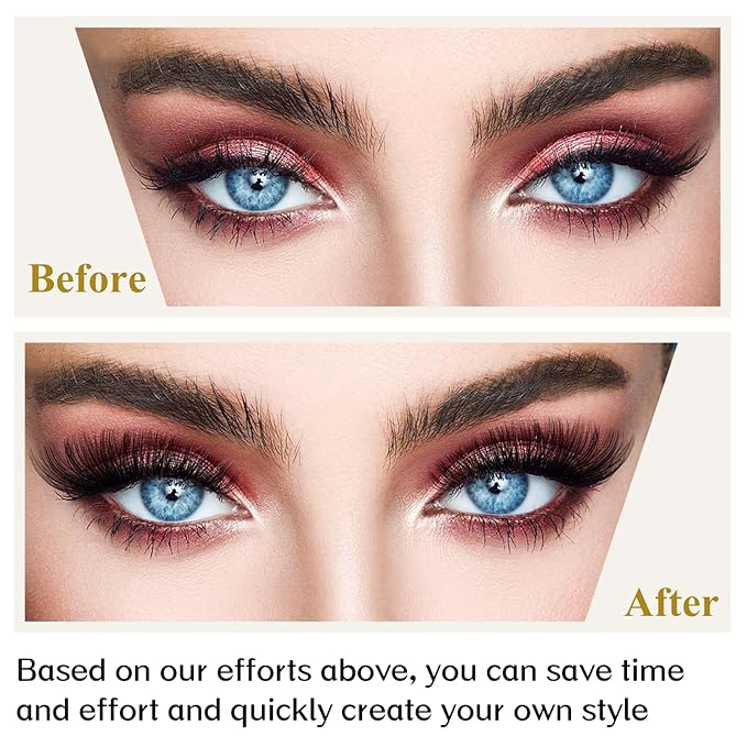 Lash Clusters B02 DIY Eyelash Extensions 72 Clusters Mega Volume C D Curl Individual Lashes Cluster Extensions for DIY at Home (NM-C-8-16MIX)