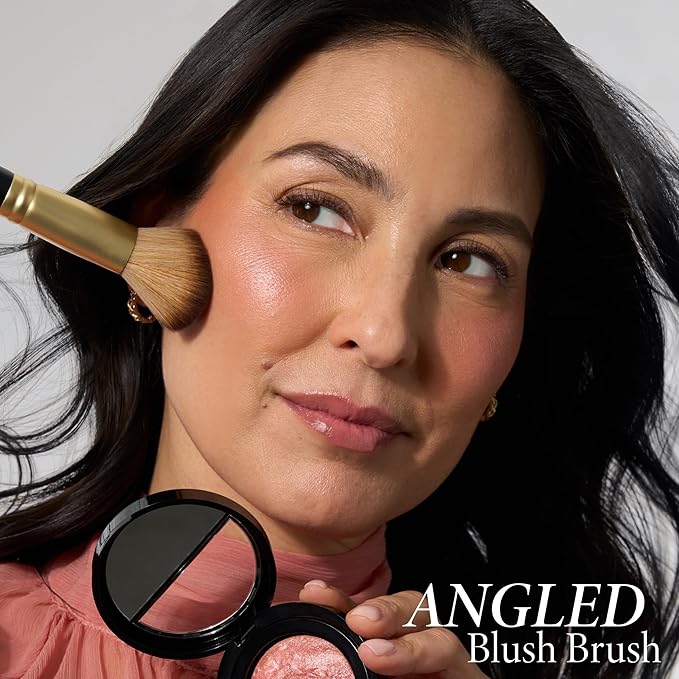LAURA GELLER NEW YORK Baked Blush-n-Brighten Marbleized Blush + Angled Brush (05 Sunswept, 47mm)