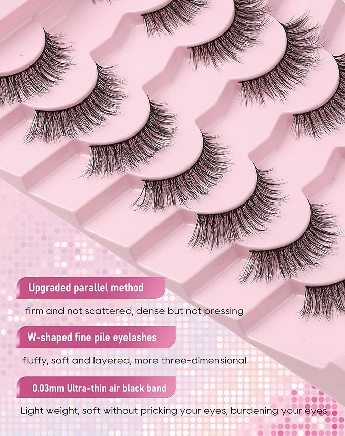 Frihappy Wispy Lashes Natural Eyelashes Cat Eye Lashes False Eyelashes Natural False Lashes Mink Lashes Fluffy 16mm Lashes 3D Air-Sirius