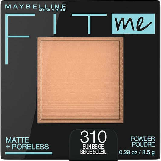 Maybelline Fit Me Matte + Poreless Pressed Face Powder Makeup & Setting Powder, Sun Beige, 1 Count