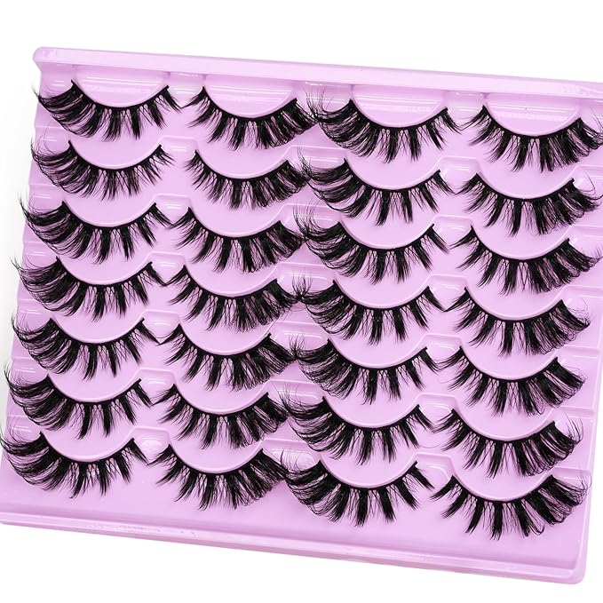 𝗖𝗮𝘁 𝗘𝘆𝗲 𝗟𝗮𝘀𝗵𝗲𝘀 𝗠𝗮𝗻𝗴𝗮 𝗙𝗼𝘅 𝗘𝘆𝗲 False Eyelashes 18mm Wispy Flase Lashes Manhua Faux Mink Fluffy Dramatic Fake Eyelashes Volume Anime Strips Pack 14 Pairs by EMEDA(Cat Eye CK08)