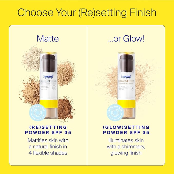 Supergoop! (Re) setting Mineral Powder, Medium - 0.15 oz - Makeup Setting Powder + Broad Spectrum SPF 35 PA+++ Sunscreen - With Ceramides, Olive Glycerides & Coated Silica Spheres