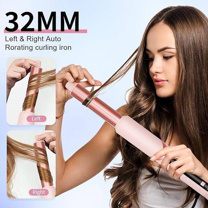 9 in 1 Hair Dryer Brush Set Wrap Air Hair Styler Curling Negative Ionic Foldable Hot Air Hair Brush, 110K RPM High Speed Hair Styling Tool for at Home Curling Waves Straightening Volume Blowout Styles